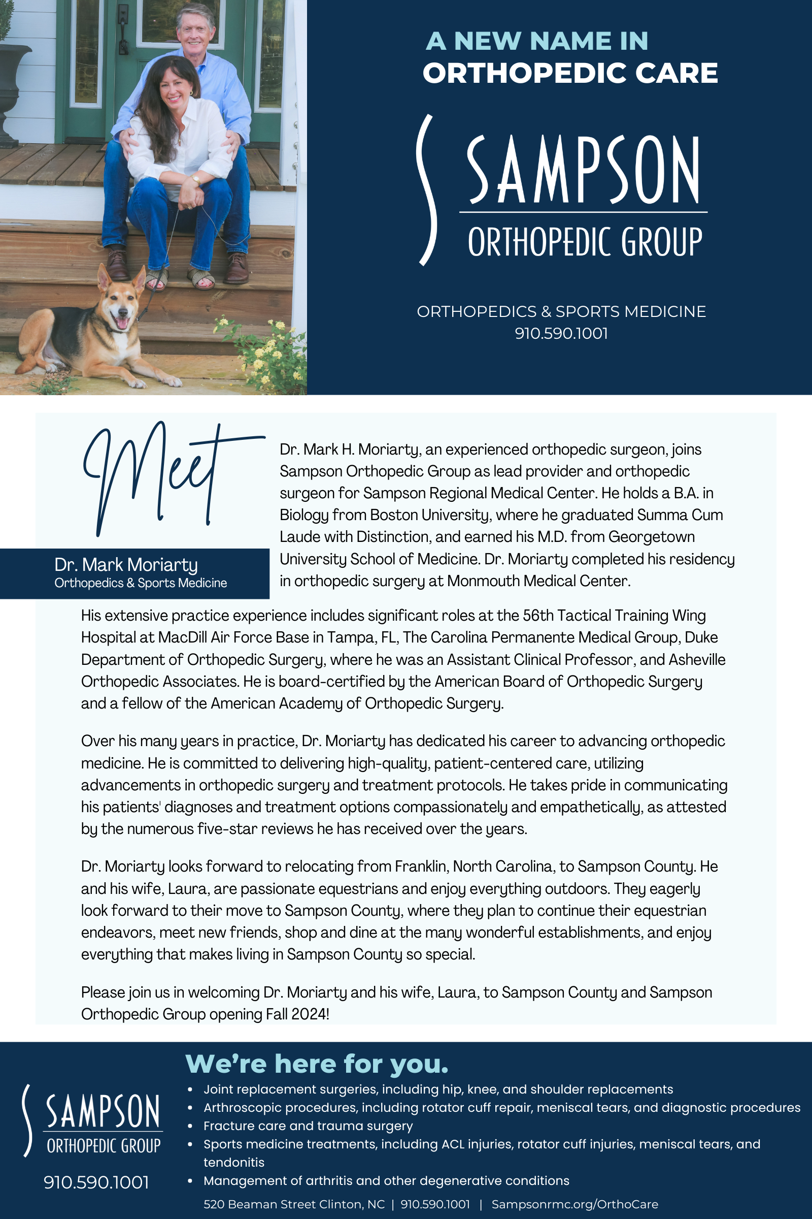 Sampson Regional Medical Center - Meet Dr. Moriarty